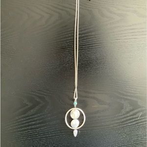 Lucky Brand Adjustable silver with Turquoise necklace